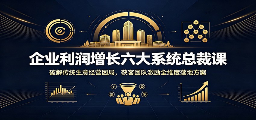 企业利润增长六大系统总裁课：破解传统生意经营困局，获客团队激励全维度落地方案-baizmi