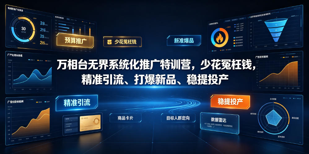 万相台无界系统化推广特训营VI0.0，少花冤枉钱，精准引流、打爆新品、稳提投产(全程录音+字幕)-baizmi