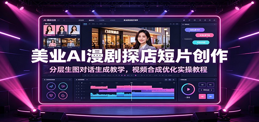 美业AI漫剧探店短片创作：分层生图对话生成教学，视频合成优化实操教程-baizmi