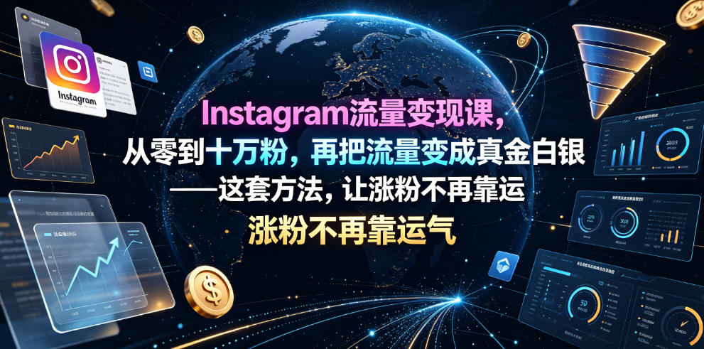 Instagram流量变现课，从零到十万粉，再把流量变成真金白银——这套方法，让涨粉不再靠运气【原创双语字幕】-baizmi